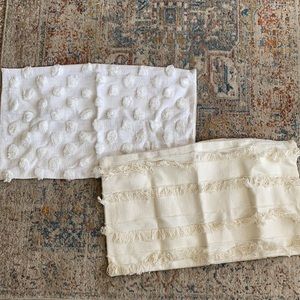 Set of 2 west elm lumbar pillows white